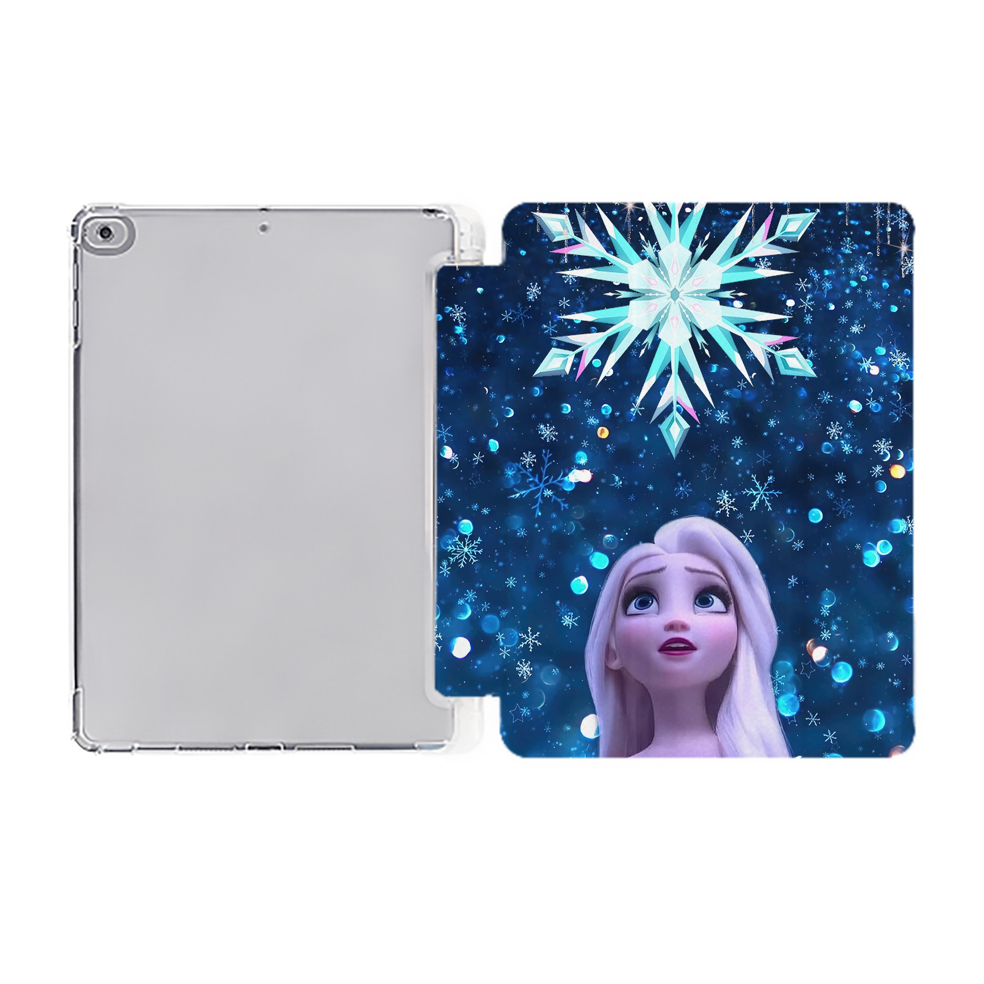 （画像用） アナと雪の女王 アンナ エルサ Frozen Anna Elsa IPad ケース ペン収納付き 三つ折りスタンド PUレザー×シリコン 対応機種9.5/10.5/10.9インチ